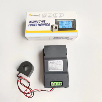 Többfunkciós teljesítménymérő eszköz digitális kijelzővel; modell 100A; mérhető feszültség 110–250V; mérhető áram 1–100A.