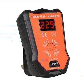 Victor VC469E/469F intelligens dugaszoló tester LED kijelzővel és hangos beszéddel, feszültség tartomány 175–250 V, áram tartomány 30 mA