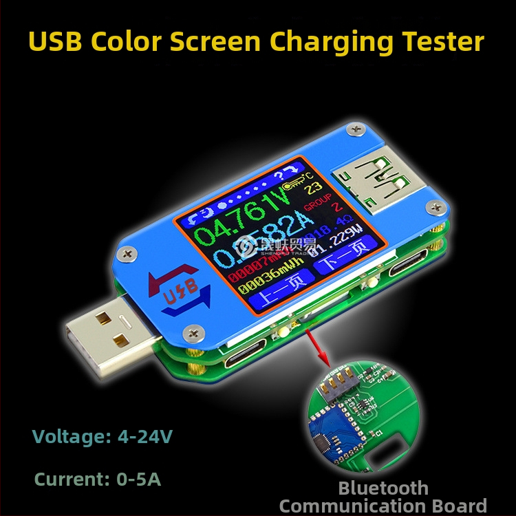 USB tester UM25C na meranie napätia, prúdu, kapacity a výkonu s Bluetooth a mobilnou aplikáciou, detekcia 5A rýchleho nabíjania