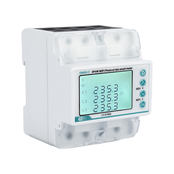 Contor electronic trifazat cu WiFi, protecție la scurgeri și repornire automată la supracurent, model Dtsy5886, 380 V, curent maxim 100 A, curent de bază 1,5 A, LCD mare