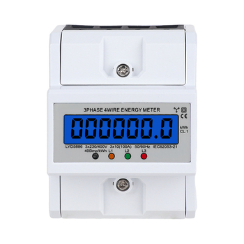 Măsurător electric tri-fazic cu patru conductoare, montaj pe șină DIN, 380V, compact, Liu Yi