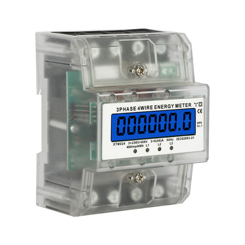 Măsurător electric tri-fazic cu patru conductoare, montaj pe șină DIN, 380V, compact, Liu Yi