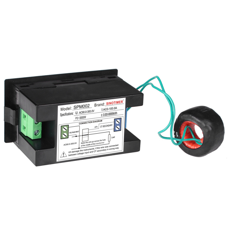 SPM002 jednofazni mjerač energije s LED zaslonom, 220 V, 50 Hz, 100 A, ±2% točnost