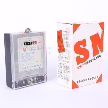 Цифров електромер за дома, модел за единична фаза и двуфазна конфигурация, марка Shanghai People's Electric Power Appliances, референтно напрежение 40, опаковка 30 броя, минимално количество за поръчка 1