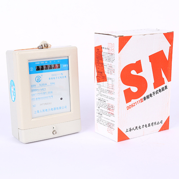 Цифров електромер за дома, модел за единична фаза и двуфазна конфигурация, марка Shanghai People's Electric Power Appliances, референтно напрежение 40, опаковка 30 броя, минимално количество за поръчка 1