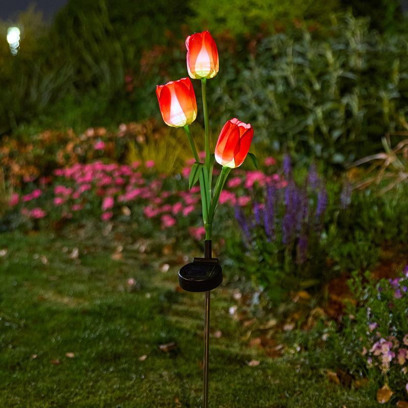 Solarna podzemna lampa u obliku tulipana za vanjsku upotrebu — IP65, LED 0,06W, trajanje osvjetljenja 6–12 sati