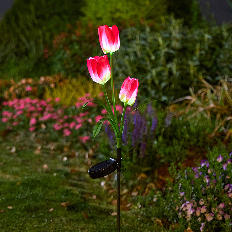 Solarna podzemna lampa u obliku tulipana za vanjsku upotrebu — IP65, LED 0,06W, trajanje osvjetljenja 6–12 sati