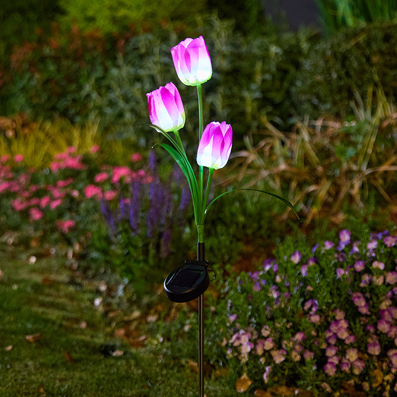 Solarna podzemna lampa u obliku tulipana za vanjsku upotrebu — IP65, LED 0,06W, trajanje osvjetljenja 6–12 sati