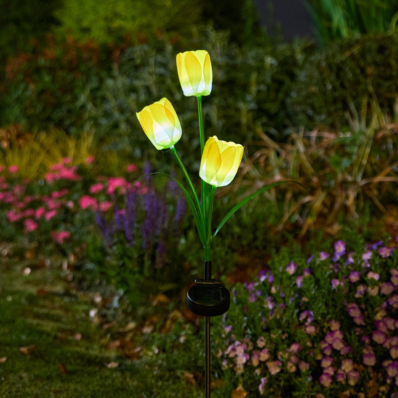 Solarna podzemna lampa u obliku tulipana za vanjsku upotrebu — IP65, LED 0,06W, trajanje osvjetljenja 6–12 sati