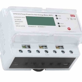 Măsurător inteligent trifazat cu WiFi, monitorizare la distanță, montaj pe șină DIN, afișaj LCD