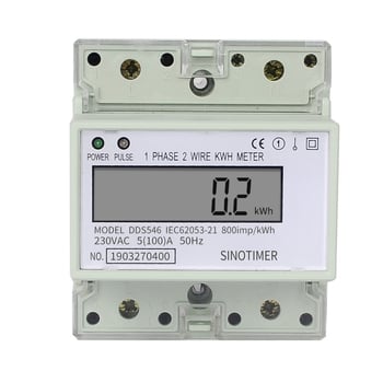 DDS546 Еднофазен електромер с LCD дисплей, 5 A базов ток, 100 A макс. ток, 230 V, 1000 imp/kWh