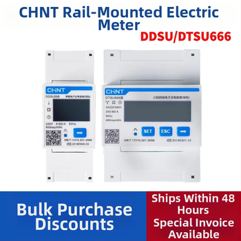 CHINT DTSU666 DIN-rail trojfázový štvorvodičový merací prístroj, RS-485 komunikácia, referenčné napätie 80V