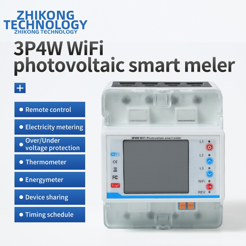 Inteligentné riadenie trojfázový 4-pólový WiFi istič s farebným dotykovým displejom, ochrana proti prepätiu a podnapätiu, diaľkové ovládanie MCB