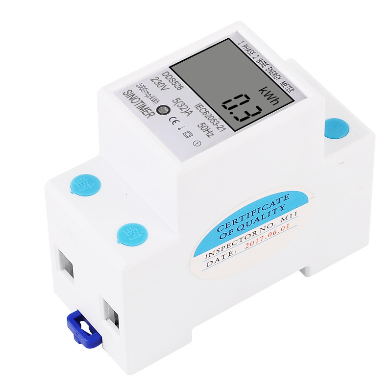 DDS528 jednofazni digitalni mjerač električne energije na DIN šini, 5–32 A, 230 V, 50 Hz, Preciznost Klasa 1