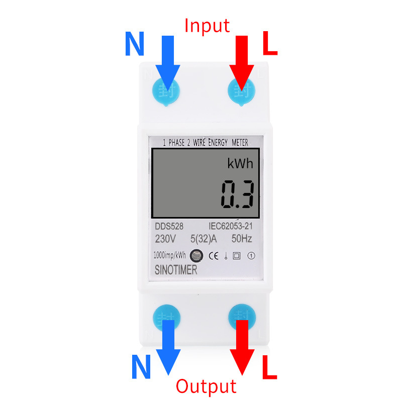 DDS528 jednofazni digitalni mjerač električne energije na DIN šini, 5–32 A, 230 V, 50 Hz, Preciznost Klasa 1
