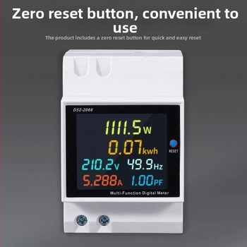 Inteligentný domáci elektromer s digitálnym displejom, model D52-2066, zobrazenie výkonu
