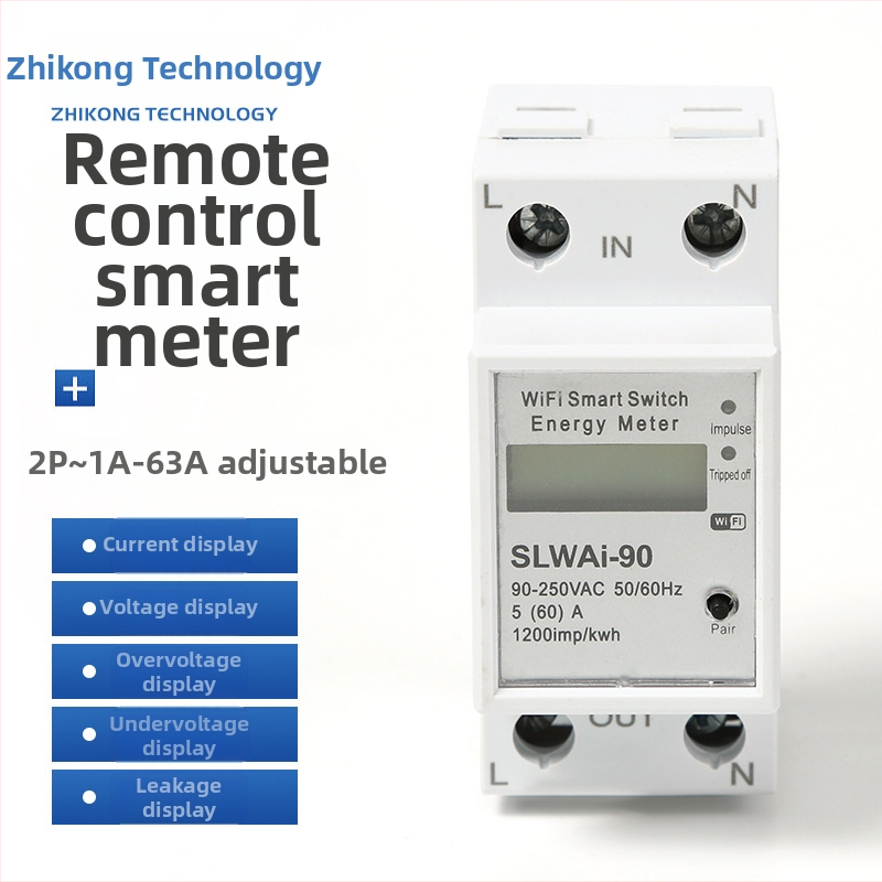 WiFi inteligentný elektromer pre domácnosť s diaľkovým ovládaním, 220V, viacfunkčný