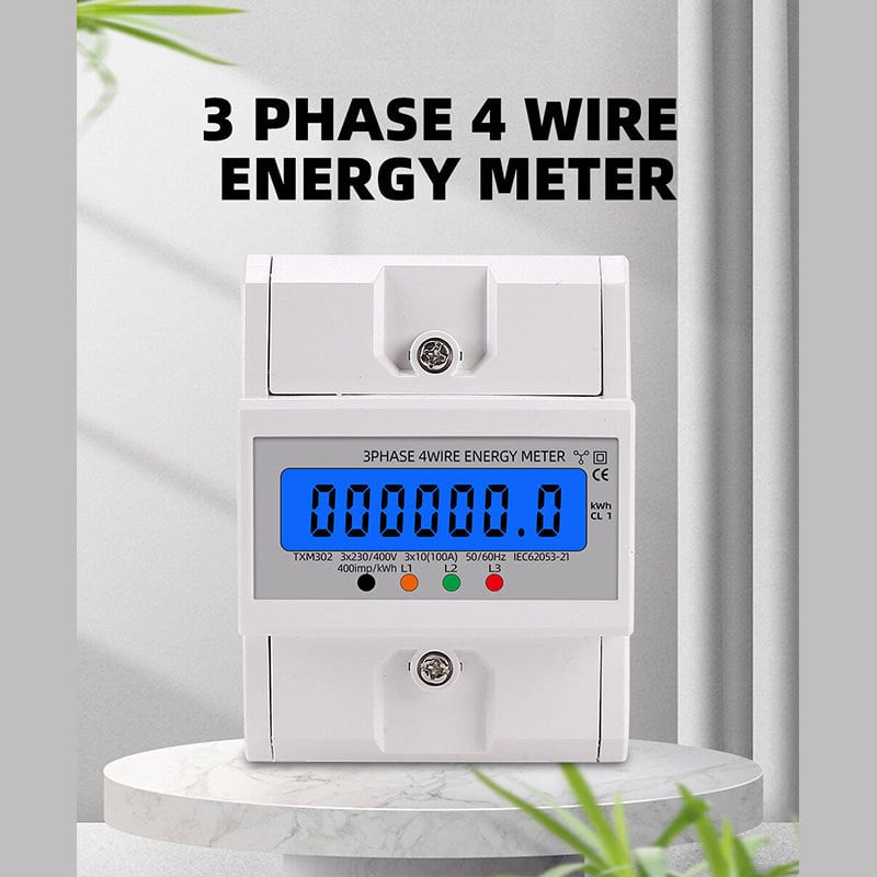 Weiqi трифазен електромер за DIN релса, четири проводника, 380V
