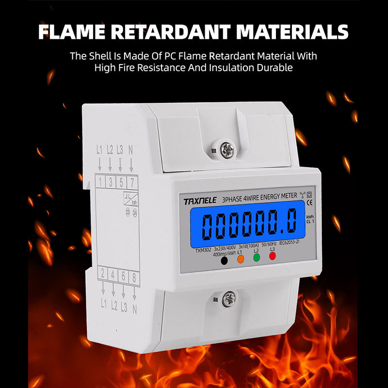 Weiqi трифазен електромер за DIN релса, четири проводника, 380V