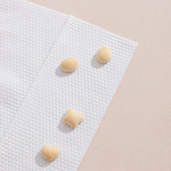 Βαμβακερές πετσέτες καθαρισμού προσώπου μιας χρήσης, παχιές με υφή μαργαριριού, 1 στρώση, 75 τεμάχια, 260 g