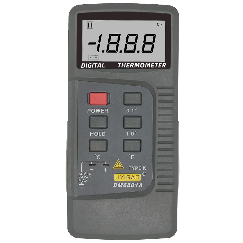 Termometru industrial cu senzor tip K, sondă unică, -50 până la 1500 °C, DM6801A, precizie 0,1 °C (- tip K, senzor unic, interval -50…1500 °C, DM6801A, precizie 0,1 °C)