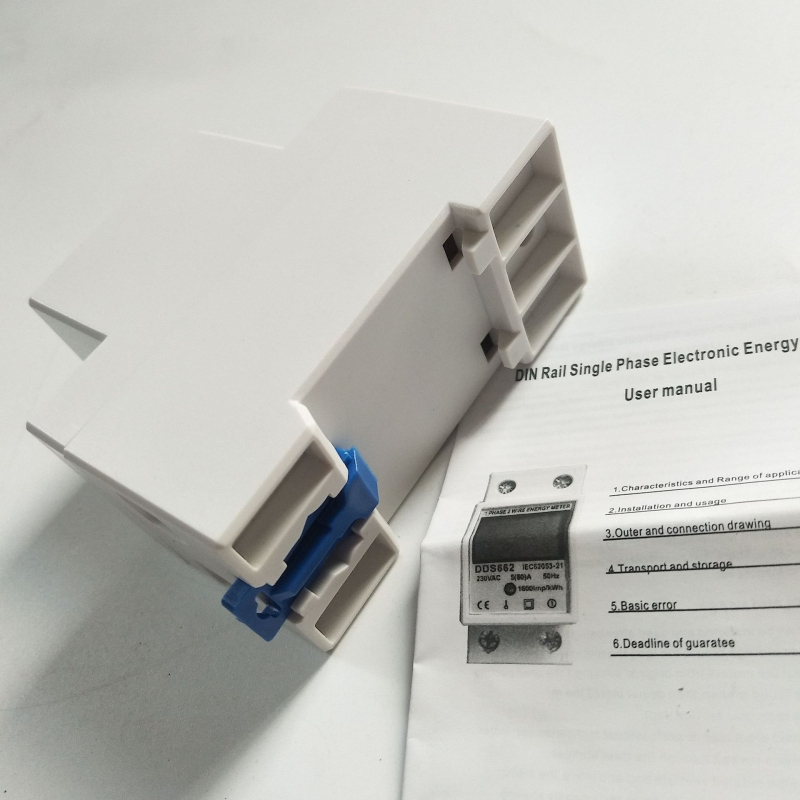 DDSU1897 еднофазен електромер със LCD дисплей, DIN релсов монтаж, 80 A, 50 Hz