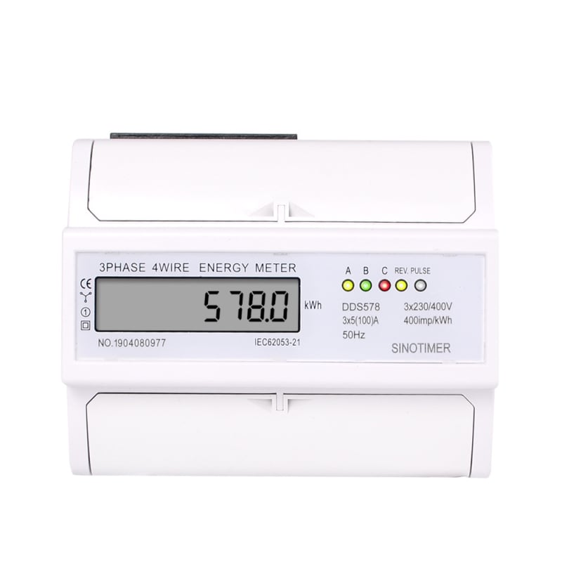 DDS578 Trofazni LCD elektromerni mjerač za DIN šinu, 380V, 5(100)A