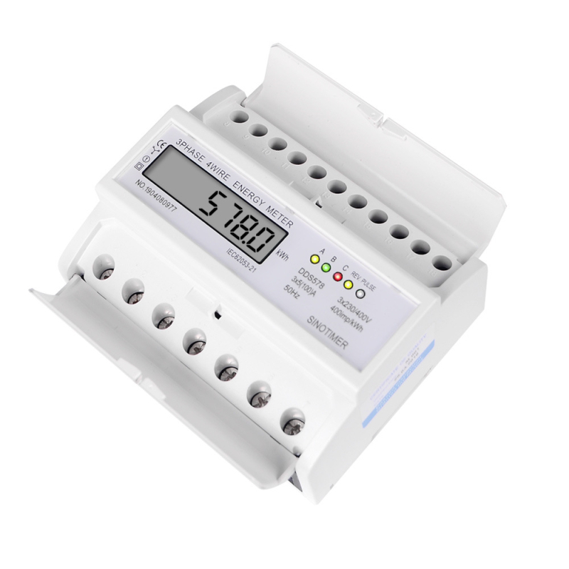 DDS578 Trofazni LCD elektromerni mjerač za DIN šinu, 380V, 5(100)A