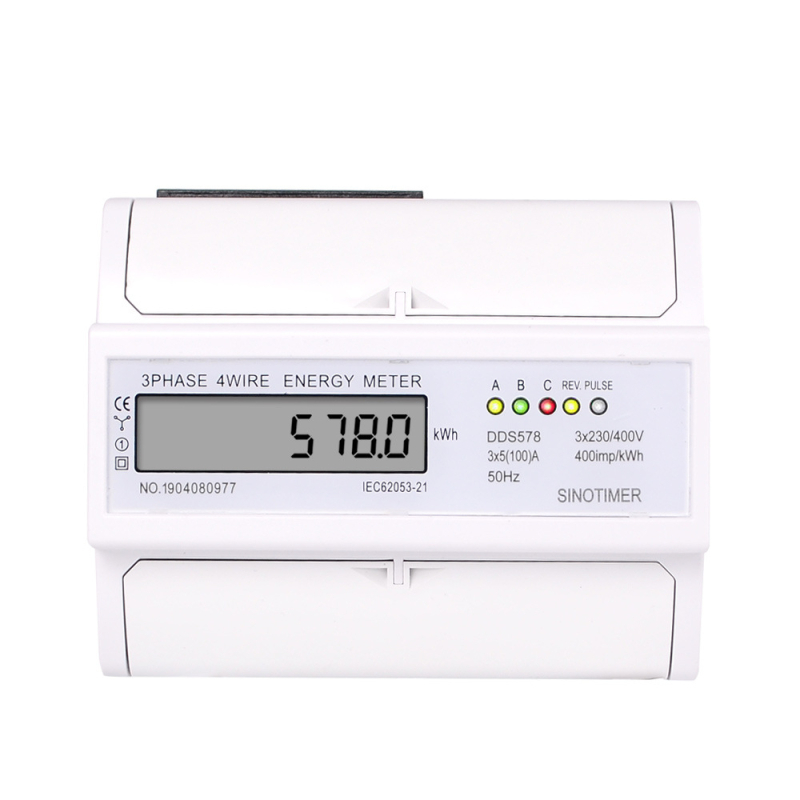 DDS578 Trofazni LCD elektromerni mjerač za DIN šinu, 380V, 5(100)A