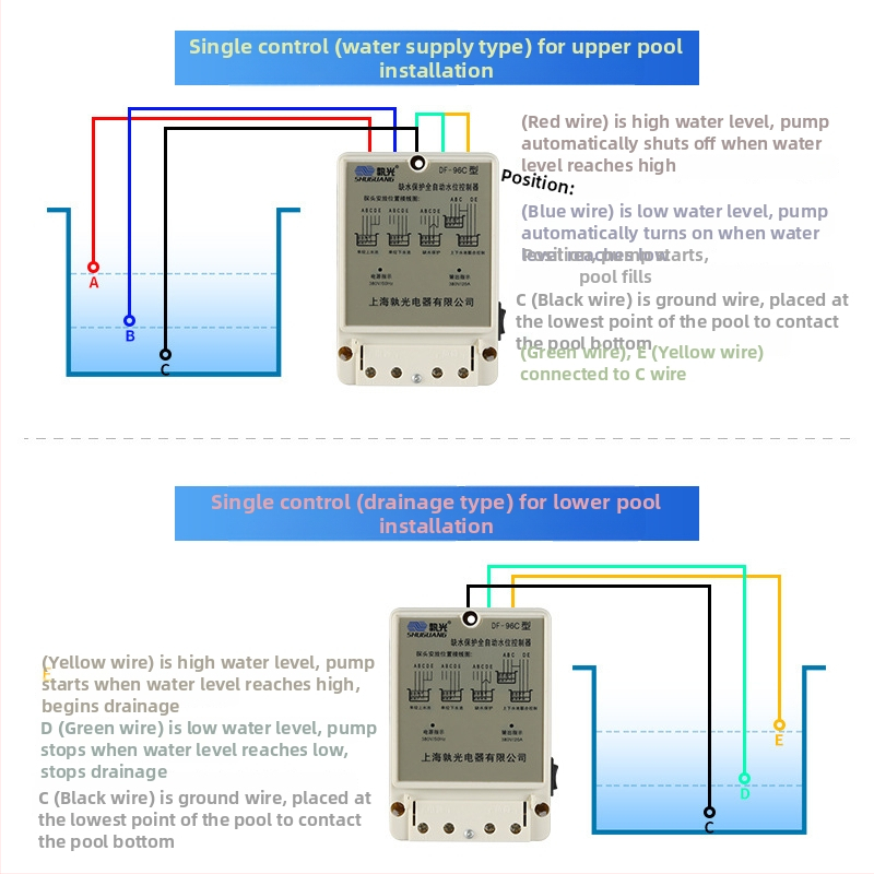 DF-96C 380V trojfázový regulátor hladiny vody pre pumpu s plávkovým spínačom