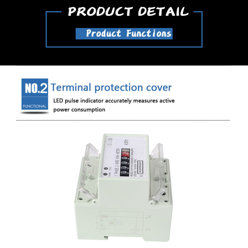 DDS546C Cititor digital de energie monofazat montat pe șină, 4P, 230V, 5(100)A