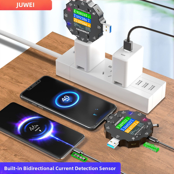 ACD15P USB măsurător de tensiune și curent DC cu detector de protocoale QC/PD pentru încărcare rapidă, tester Type-C, 0-6,5 A, 0-50 V, 0,1%