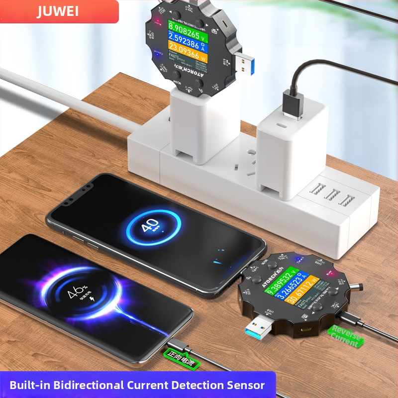 ACD15P USB măsurător de tensiune și curent DC cu detector de protocoale QC/PD pentru încărcare rapidă, tester Type-C, 0-6,5 A, 0-50 V, 0,1%