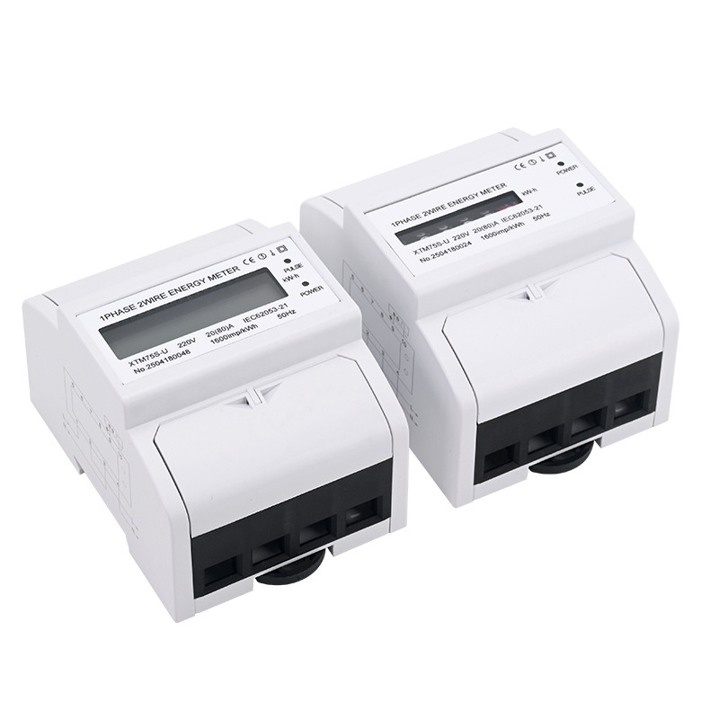 Contor de energie monofazat, montat pe șine, afișaj LCD, model XTM75S-U