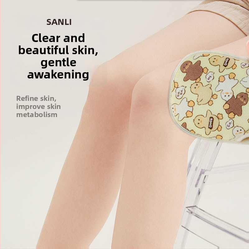 Sanli Ръкавица за баня за ексфолиация, смесен материал, водопоглъщане 0–5 сек, единична 10‑нишна прежда, SKU czj33