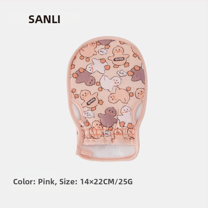 Sanli Ръкавица за баня за ексфолиация, смесен материал, водопоглъщане 0–5 сек, единична 10‑нишна прежда, SKU czj33