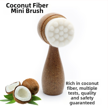 Perie de curățare facială din fibre de cocos ecologice, față dublă, mâner degradabil, 55 g