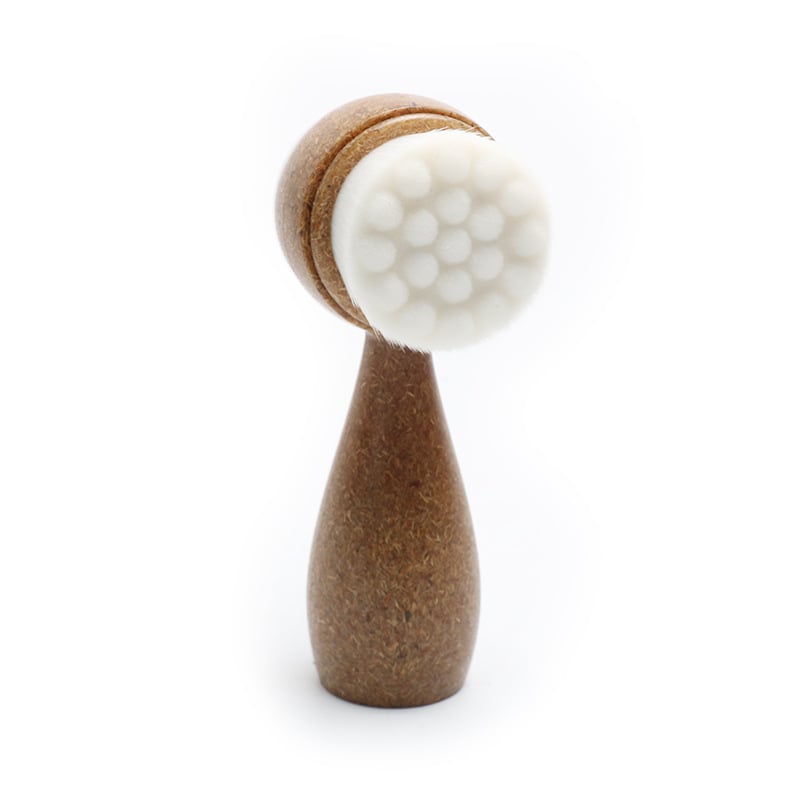 Perie de curățare facială din fibre de cocos ecologice, față dublă, mâner degradabil, 55 g