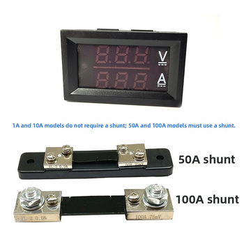 OKRUI DCSX DC волт-амперметър с двойен дисплей, 0-100V / 0-100A, вход 4-30V, точност 1%