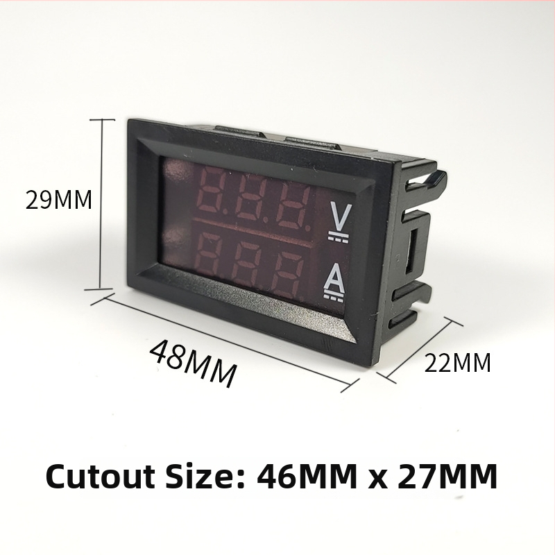 OKRUI DCSX DC волт-амперметър с двойен дисплей, 0-100V / 0-100A, вход 4-30V, точност 1%