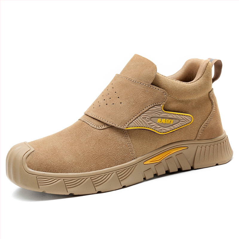 Bezpečnostná obuv na zváranie: proti popáleninám, proti prerezaniu a proti prepichnutiu, izolovaná, hovädzia semišová koža, stredná výška