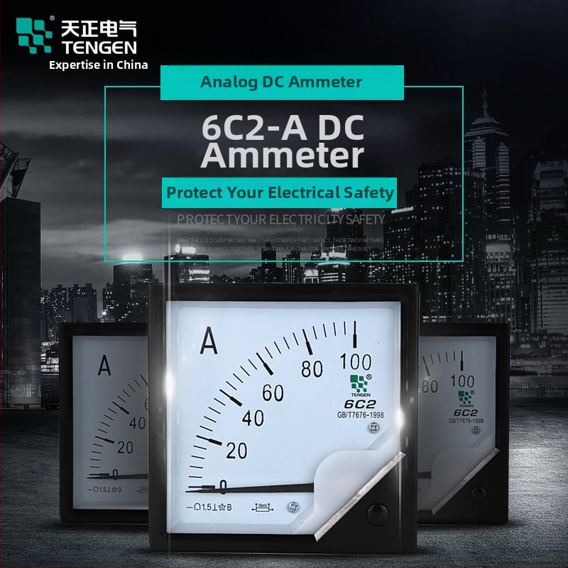 Ampermetru DC cu indicator și voltmetru cu ac (6C2-A) – Tengen, 100A/30A, 10V/150V/300V