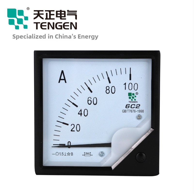 Ampermetru DC cu indicator și voltmetru cu ac (6C2-A) – Tengen, 100A/30A, 10V/150V/300V