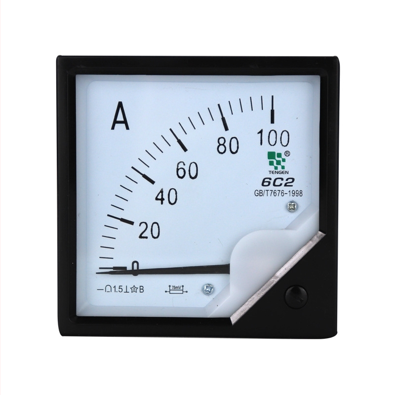 Ampermetru DC cu indicator și voltmetru cu ac (6C2-A) – Tengen, 100A/30A, 10V/150V/300V