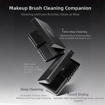 Litchi Tree Washboard – Curățitor de Pensule pentru Machiaj cu Săpun, 60 g, Include Cutie de Curățare și Cutie de Uscare