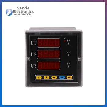 Trojfázový digitálny ampermeter a merací prístroj na paneli, prúd 0–9999 A, vstupné napätie 400 V, výstupné napätie 220 V, teplotné rozpätie 0–99°C, model SD994AV-9K4