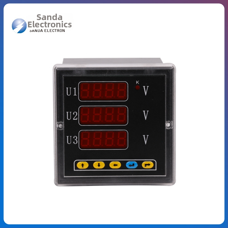Trojfázový digitálny ampermeter a merací prístroj na paneli, prúd 0–9999 A, vstupné napätie 400 V, výstupné napätie 220 V, teplotné rozpätie 0–99°C, model SD994AV-9K4