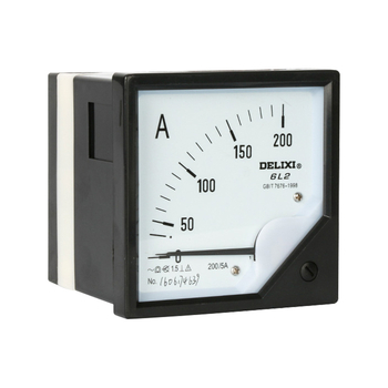 Delixi 6L2 ampermetar, 80×80 mm, mjerni uređaj za struju s rasponima 200/5, 300/5, 100/5, 500/5, 600/5, tip pokazivača