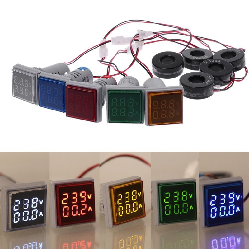Digitalni ampermetar i voltmetar s dvostrukim zaslonom, AC 60-500 V, 0-100 A
