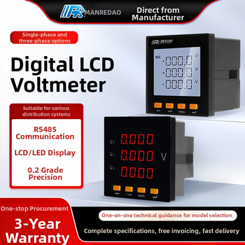 Panel LCD voltmetar, 220V, jednofazni/trifazni, RS485 komunikacija